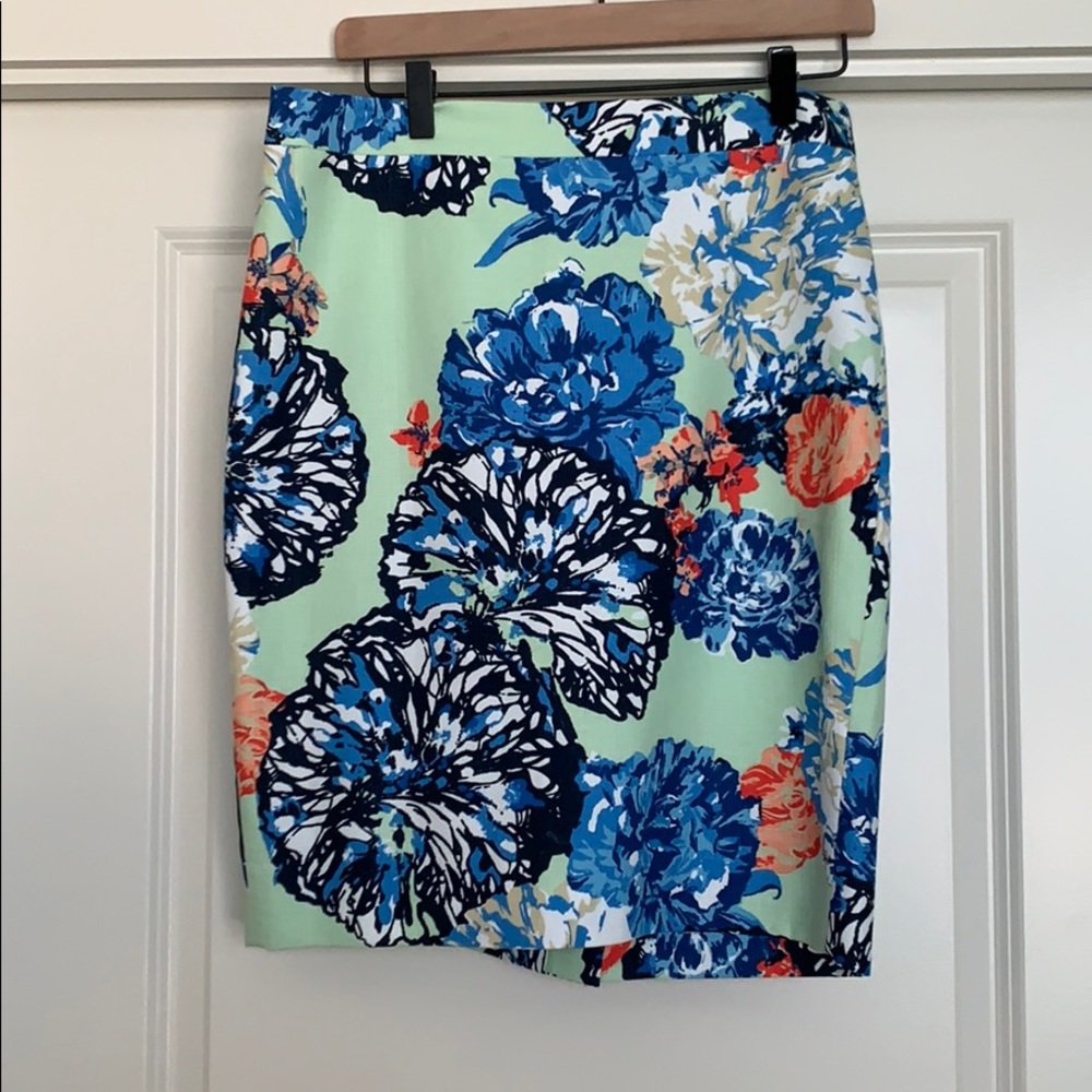 J Crew Floral Pencil Skirt